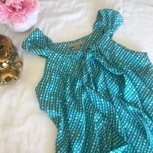Banana Republic | Turquoise patterned blouse